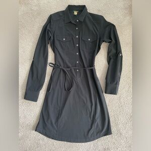 Eddie Bauer Women’s Black Button Up Long Sleeve Dress XS UPF 50 Sun Protection